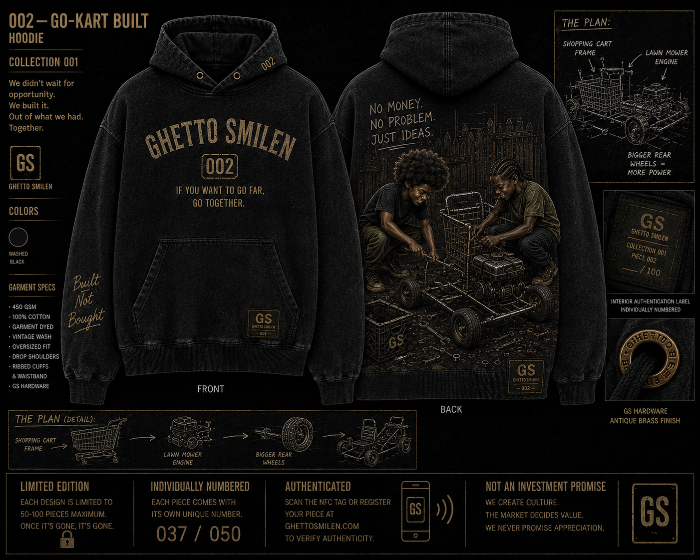 Ghetto Smilen Piece 007 Limited Distressed Trucker Hat